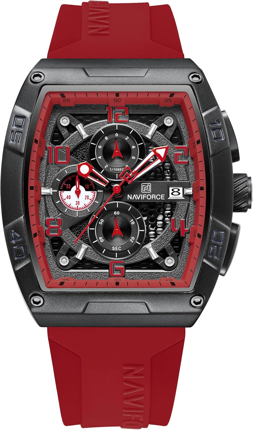 NAVIFORCE Men's Watch Fashion Sport Wrist Watches (Chronograph/Waterproof/Luminous/Calendar) Silicon Strap Quartz Watch for Men