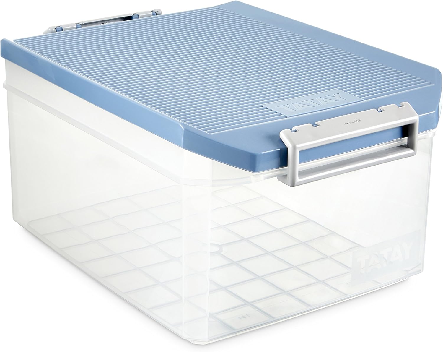 TATAY Storage Box with Lid, 14L Capacity, with handles, Polypropylene, BPA Free, Blue. Dimension 27 x 39 x 19 cm
