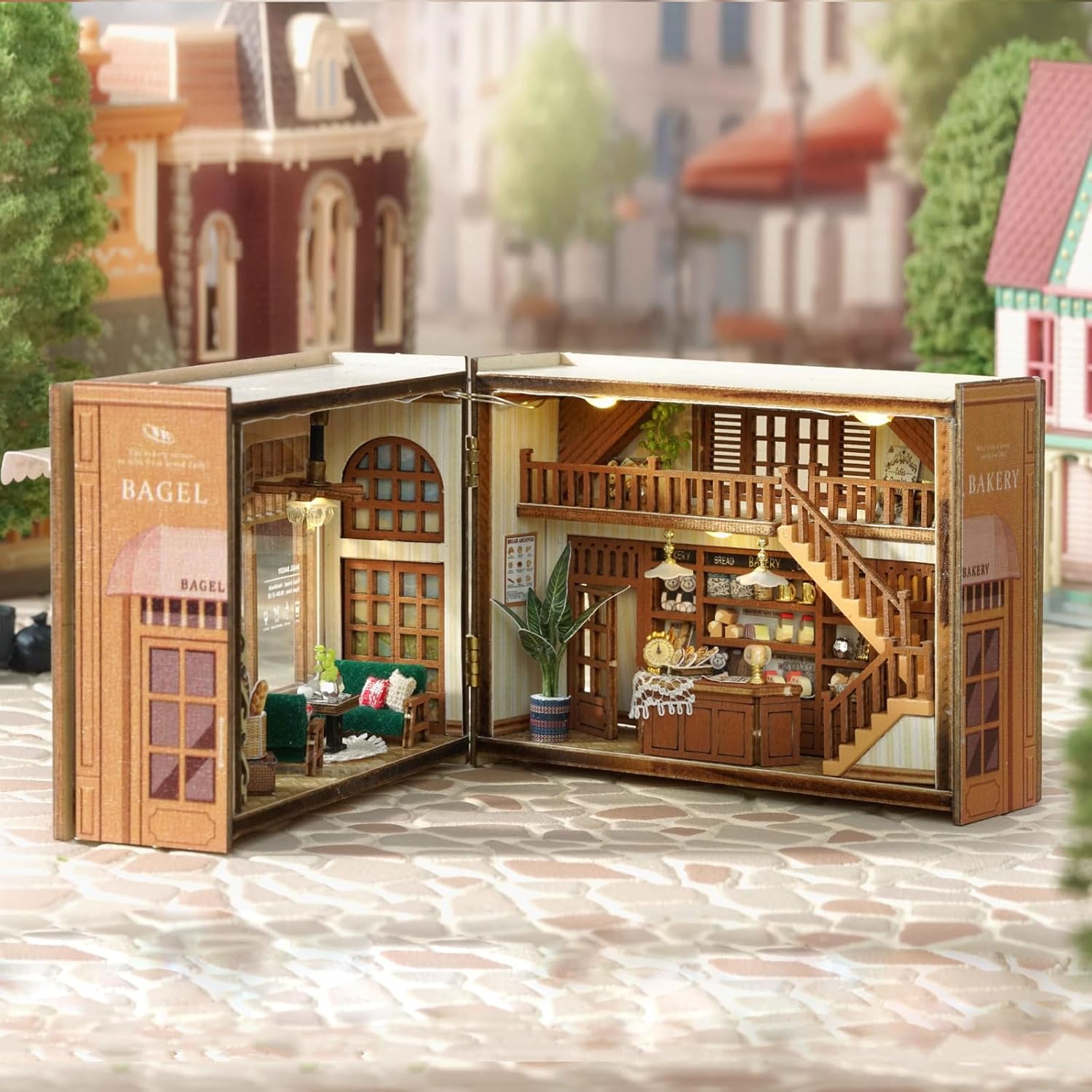 CUTEROOM DIY Miniature House Kit, Mini Dollhouse Kit for Adults to Build, Tiny House Wooden Building Kits Girls and Women (Coffee)