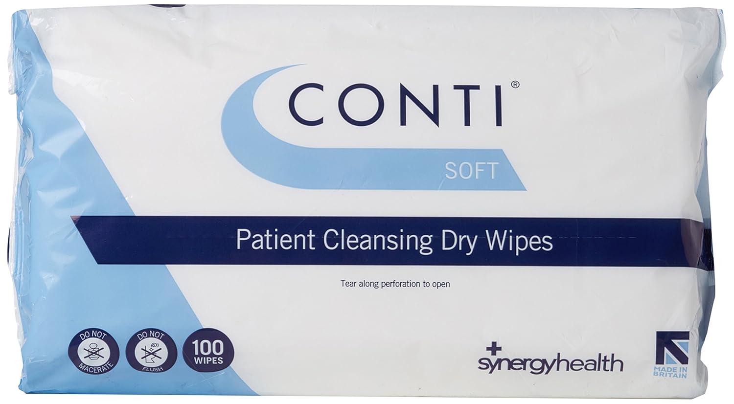 Synergy Healthcare CSW110 Conti Soft Dry Wipe, 30 cm x 35 cm Size (Pack of 100)