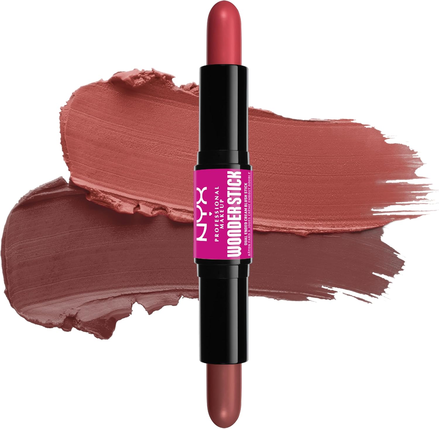 NYX Professional Makeup Blush, With Hyaluronic Acid, Hydrates, Blendable Texture, Vegan, Wonder Stick, Coral + Deep Peach