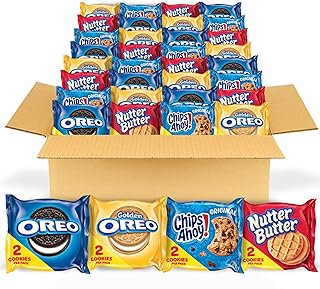 OREO Original, OREO Golden, CHIPS AHOY! & Nutter Butter Cookie Snacks Variety Pack, Christmas Cookies Stocking Stuffers, 56 Snack Packs (2 Cookies Per Pack)