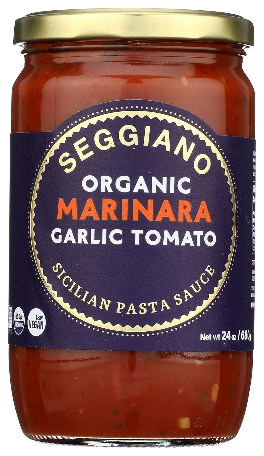 SEGGIANO Organic Garlic Marinara Pasta Sauce, 24 OZ