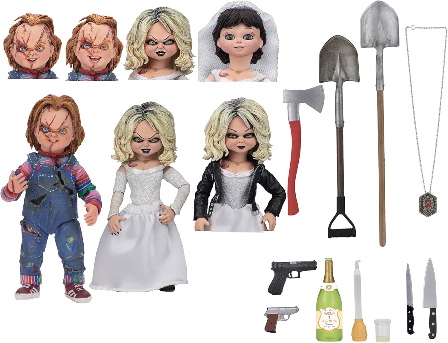 NECA - Bride of Chucky - 7" Scale Action Figure - Ultimate Chucky & Tiffany 2-Pack