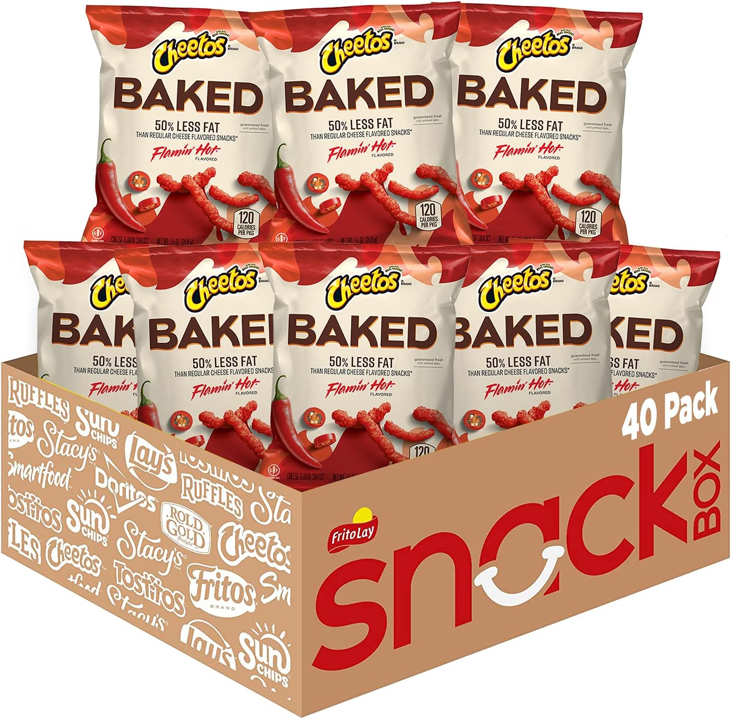 Baked Cheetos Crunchy Flamin' Hot, Pack of 40, 40 Bags Cheetos Flamin' Hot