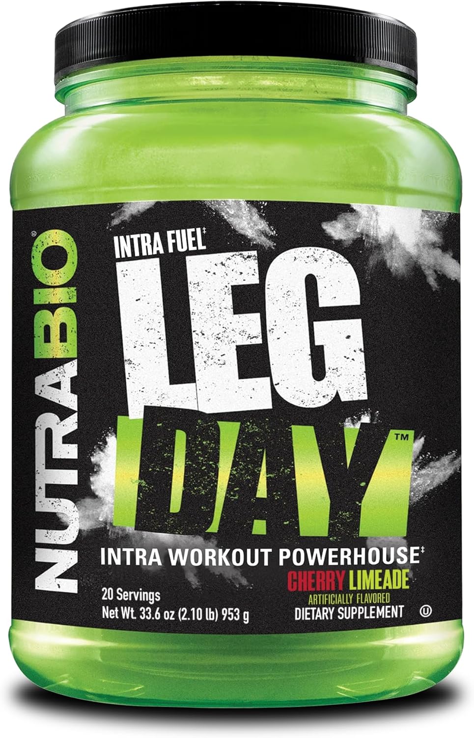 NutraBio Leg Day Intra Workout Powder – Advanced Carb Supplement with Cluster Dextrin & Electrolytes – Carb Powder with EAAs/BCAAs – Cyclic Dextrin for Performance – Cherry Lime, 20 Servings