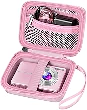 Digital Camera Case Compatible with VAHOIALD FHD 1080P/ for CAMKORY Digital Point and Shoot/for KODAK PIXPRO FZ45-BK 16MP Vlogging/for IWEUKJLO/for Nsoela, Holder for SD Card More- Pink (Box Only)