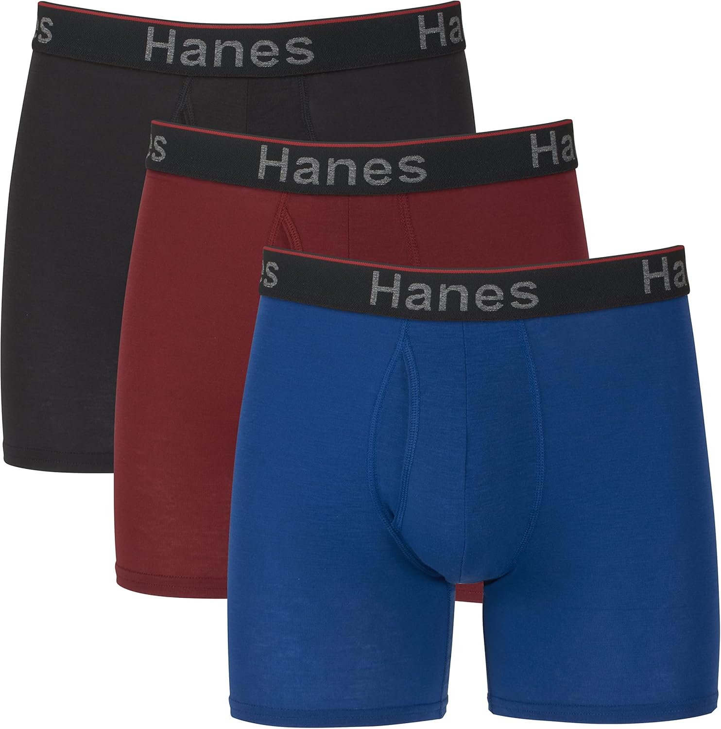 Hanes Men's Total Support Pouch Men's Boxer Brief Underwear, Anti-chafing, Moisture-wicking Odor Control, 3-pack Boxer Briefs (pack of 3)