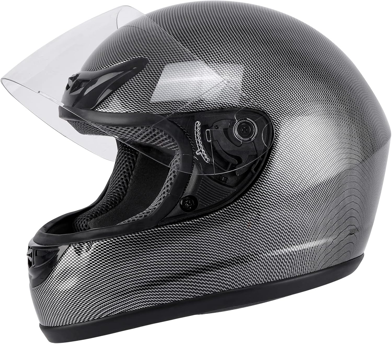 TCMT Adult Carbon Fiber Full Face Street Dirt Bike Adult Helmet ATV Motocross Motorcycle Helmet DOT with Open Face Sun Shield