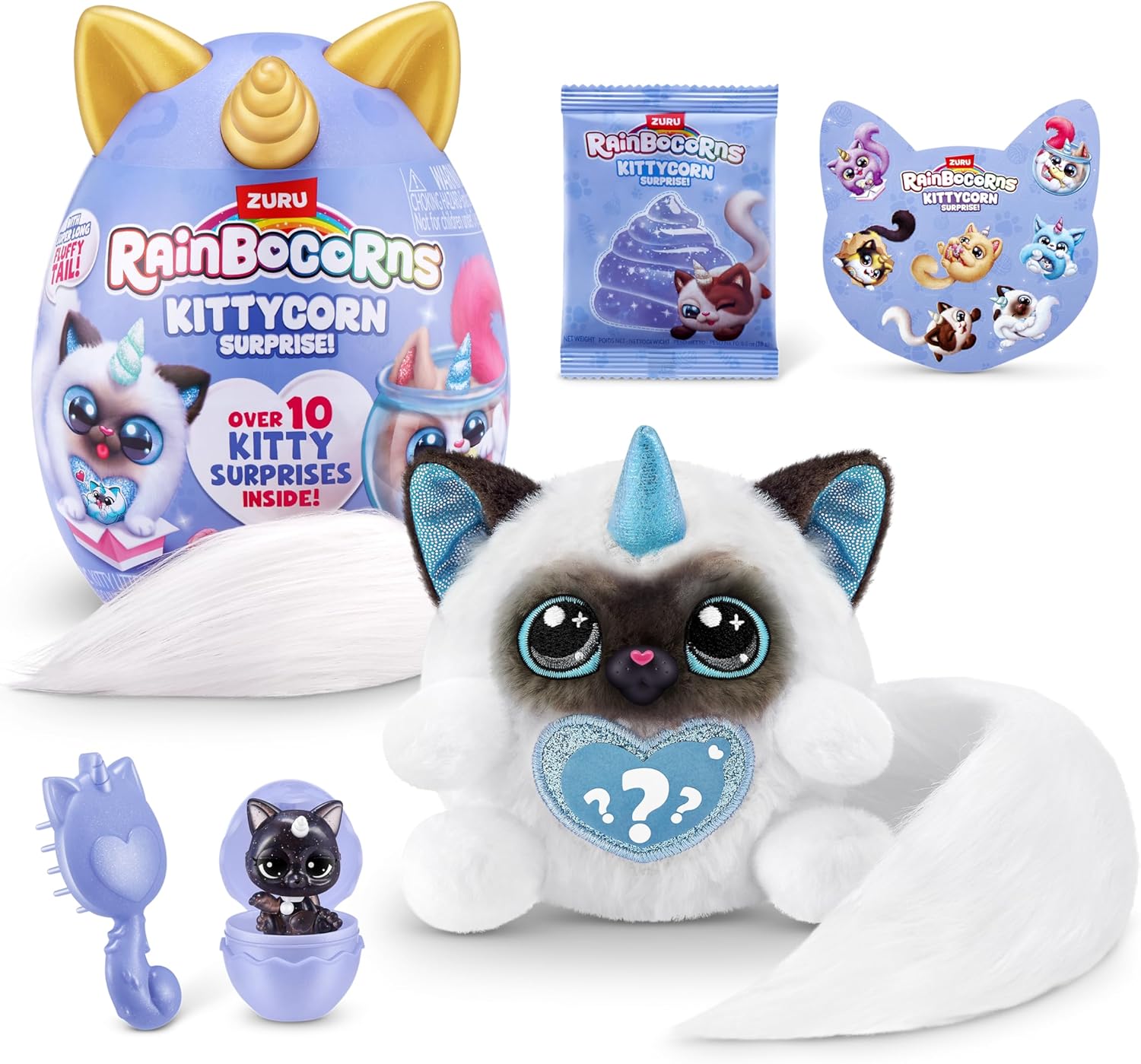Kittycorn Surprise Series 3 (Ragdoll) by ZURU, Plush Toy, Collectible Plush Stuffed Animal, Slime, Surprise Eggs for Girls