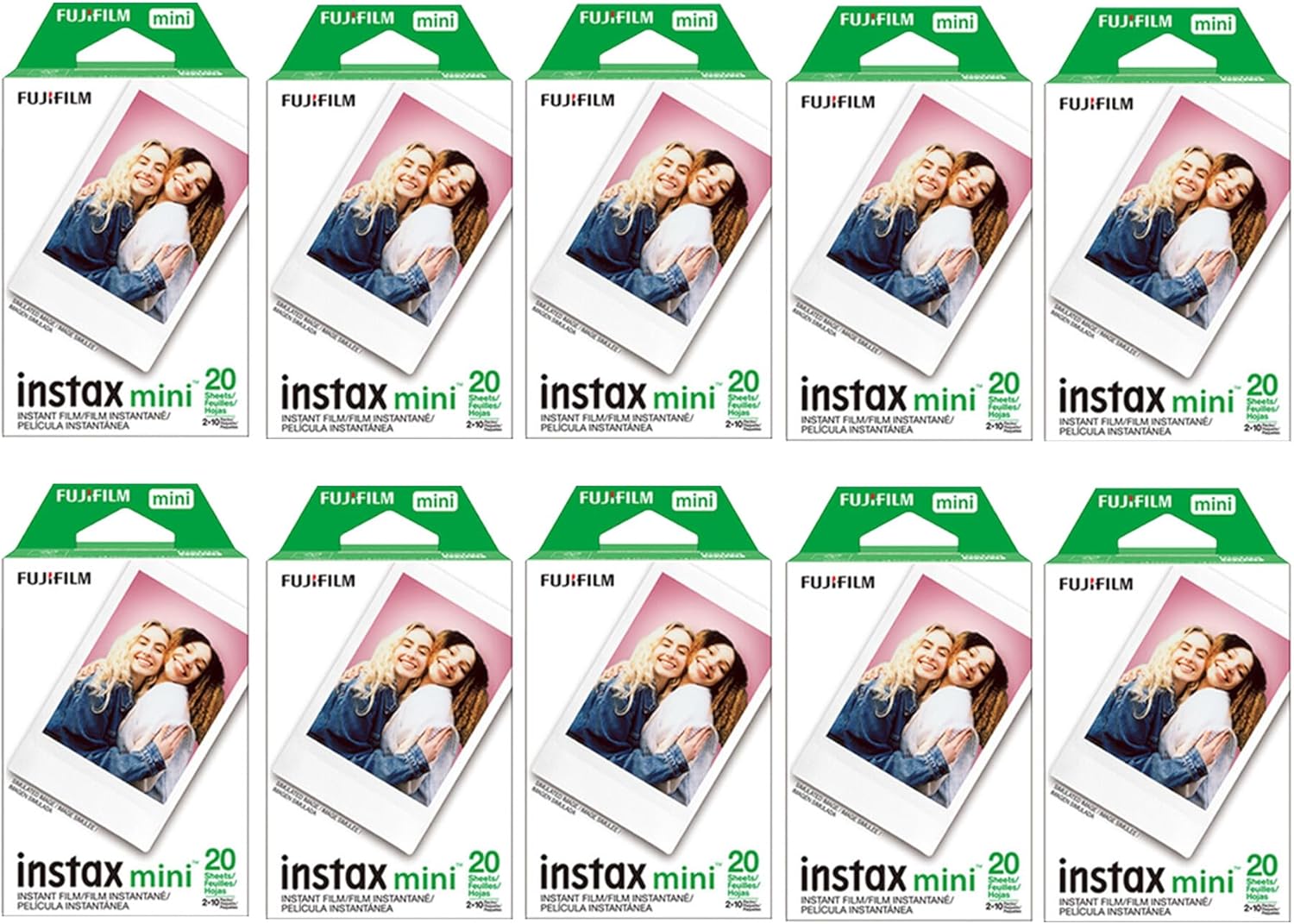 Fujifilm Instax Mini Instant Film (10 Twin Packs, 200 Total Pictures) for Instax Cameras