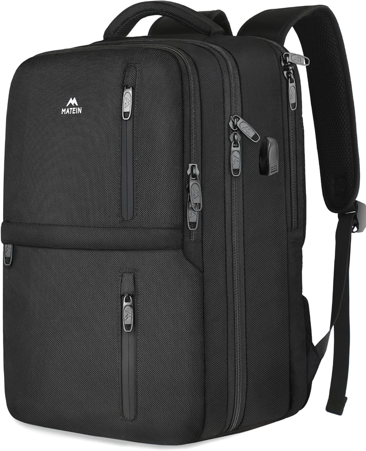 MATEIN Ryanair Cabin Bag 40x30x20 with Shoe Compartment, 15.6 Inch Laptop Travel Backpack Cabin Size 24L with USB Port, Ryanair Underseat Bag, Water Resistant Backpack 40x30x20 for Travelling, Black