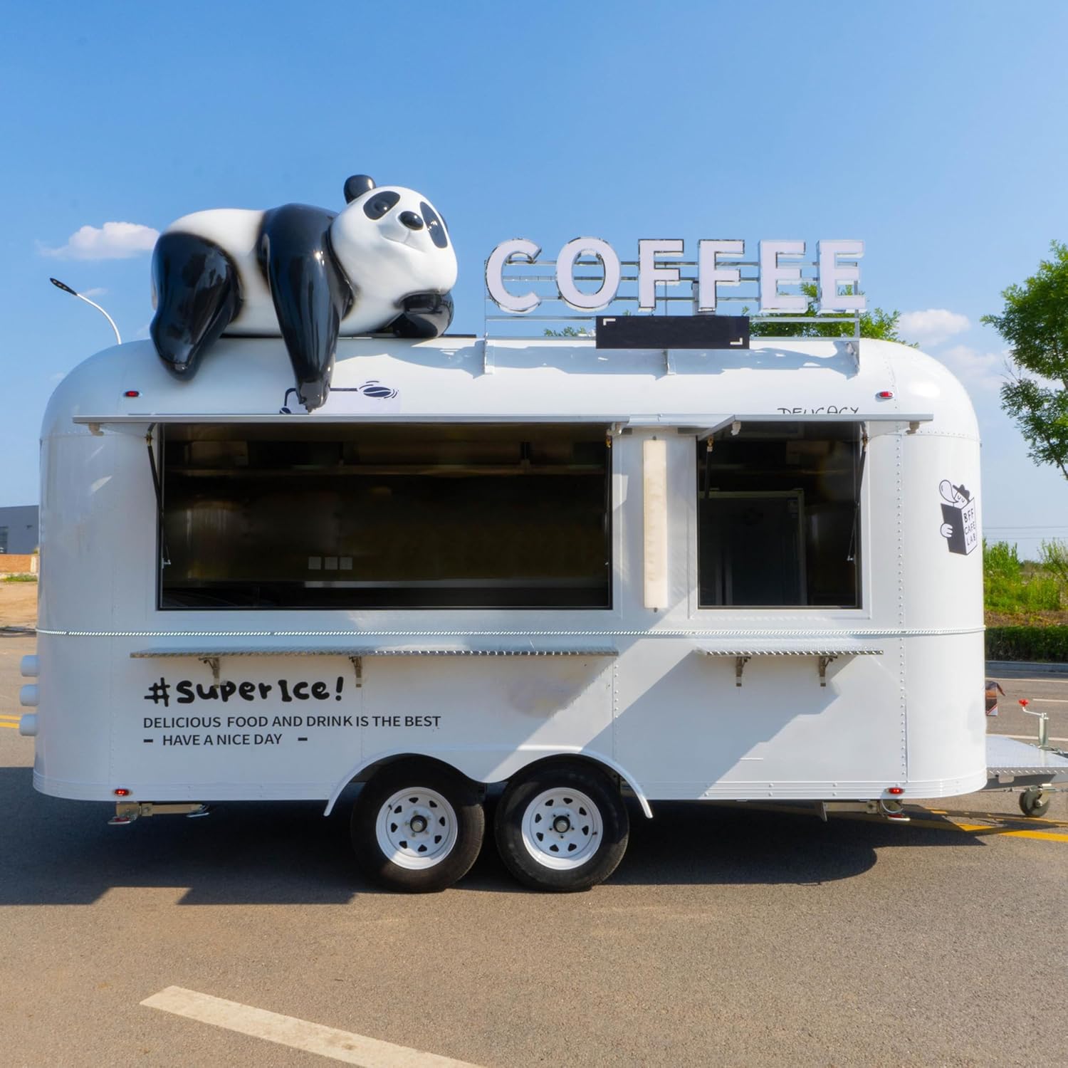 Commercial Mobile Food Trailer Trailer Mirror Fast Food Truck Fully Equipment Ice Cream Cart Concession Hot Dog Cart for Commercial Use