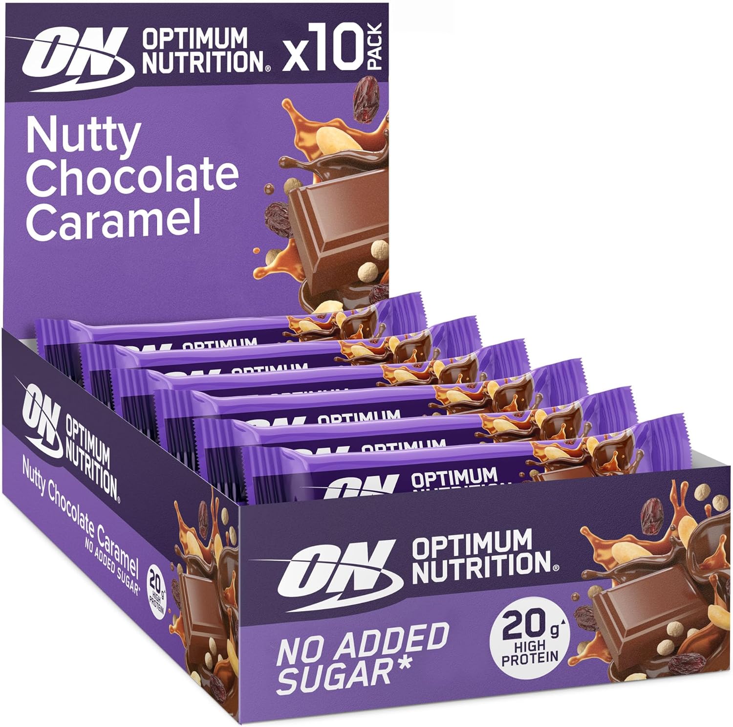 Optimum Nutrition Nutty Chocolate Caramel Protein Bar, 10 x 70 g