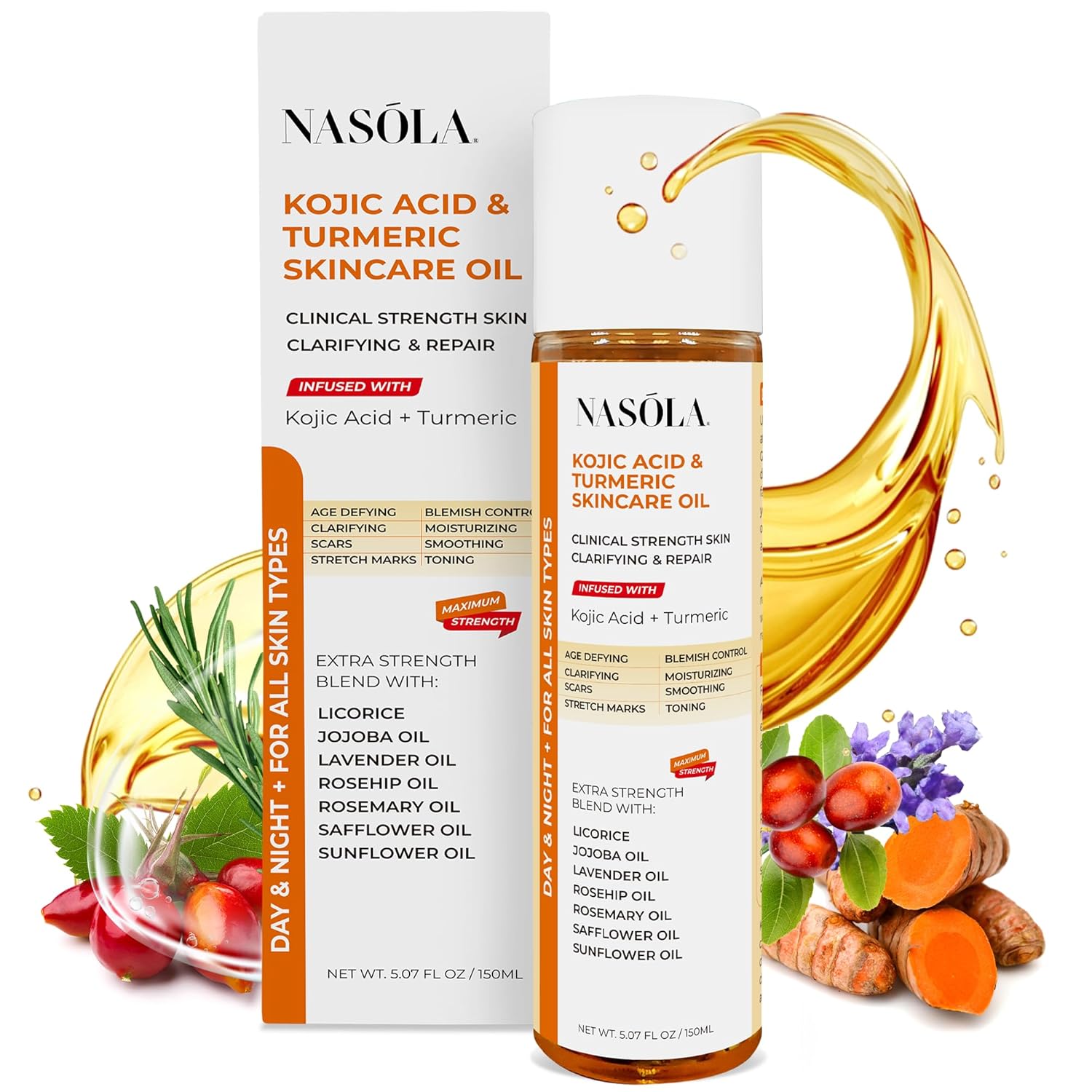 Nasola Kojic Acid Turmeric Skincare Bio Pure Oil