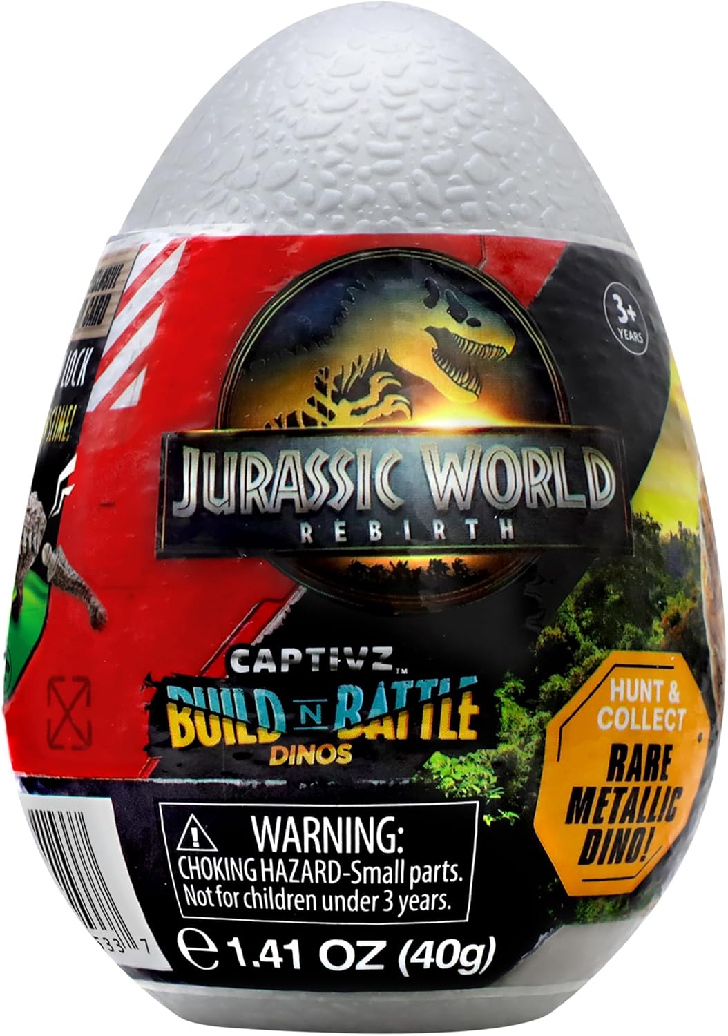 Jurassic World Captivz Rebirth Slime Eggs With Buildable Dinosaur Toy And Slime, Optimal Present For Boys And Girls, One Supplied at Random