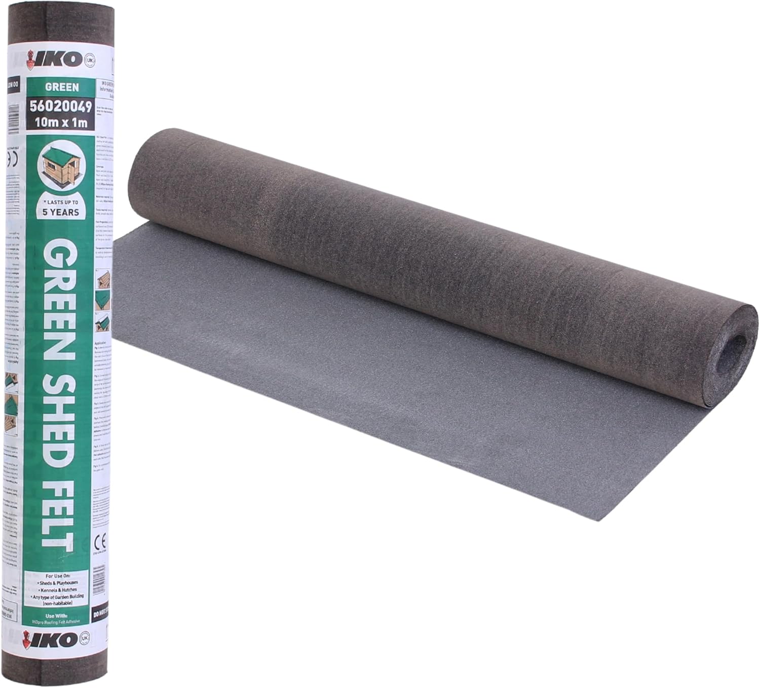 Standard Grade Shed Roof Felt Dark Green Mineral 32.8 x 3.2 ft (10m x 1m) - Durable, Long-Lasting Heavy-Duty Roofing Felt, Weatherproof Roof Covering for Summerhouses, Sheds, Kennels