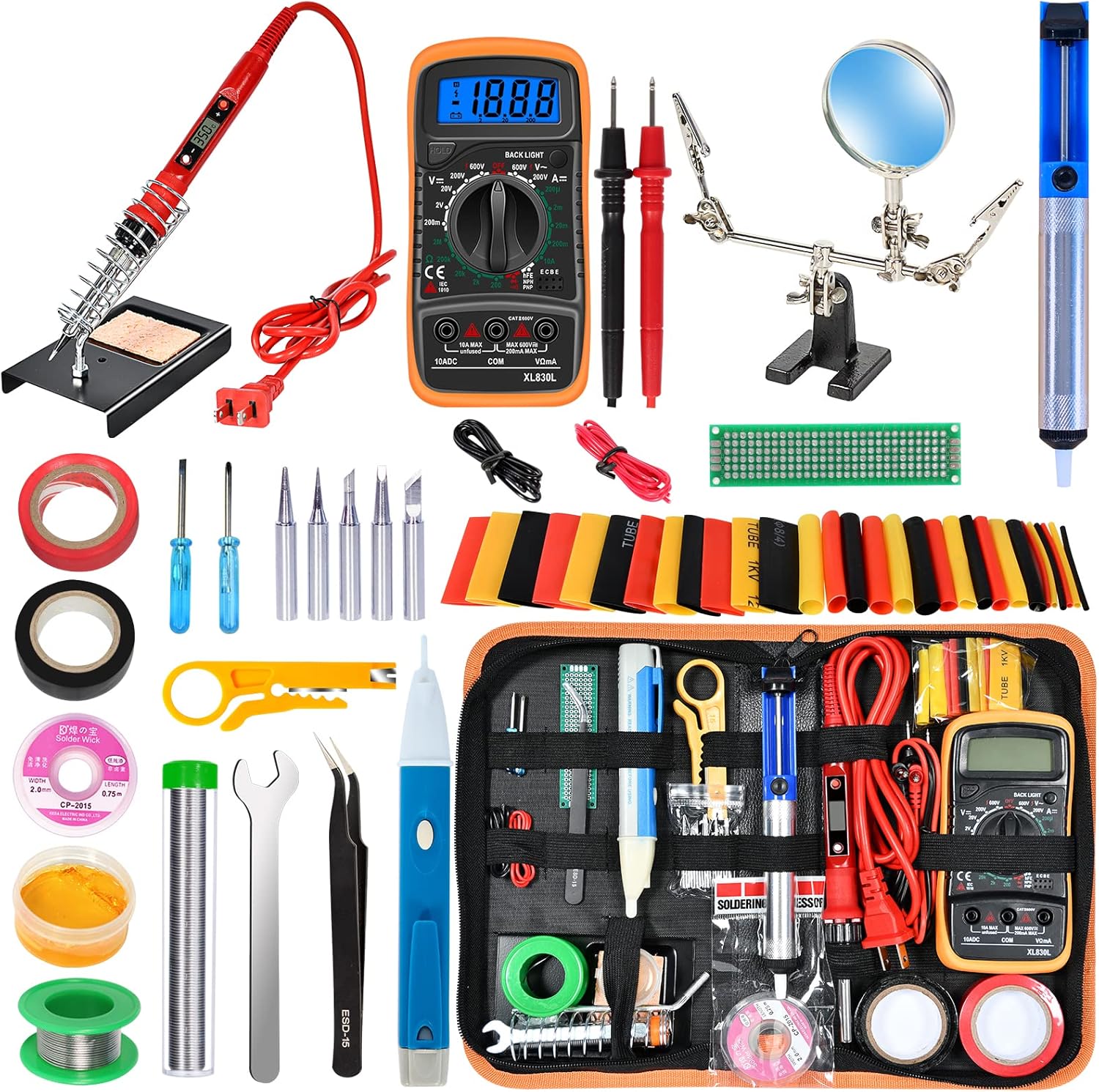 Soldering Iron Kit,80W LCD Digital Soldering Gun with Adjustable Temperature Controlled and Fast Heating Ceramic Thermostatic Design