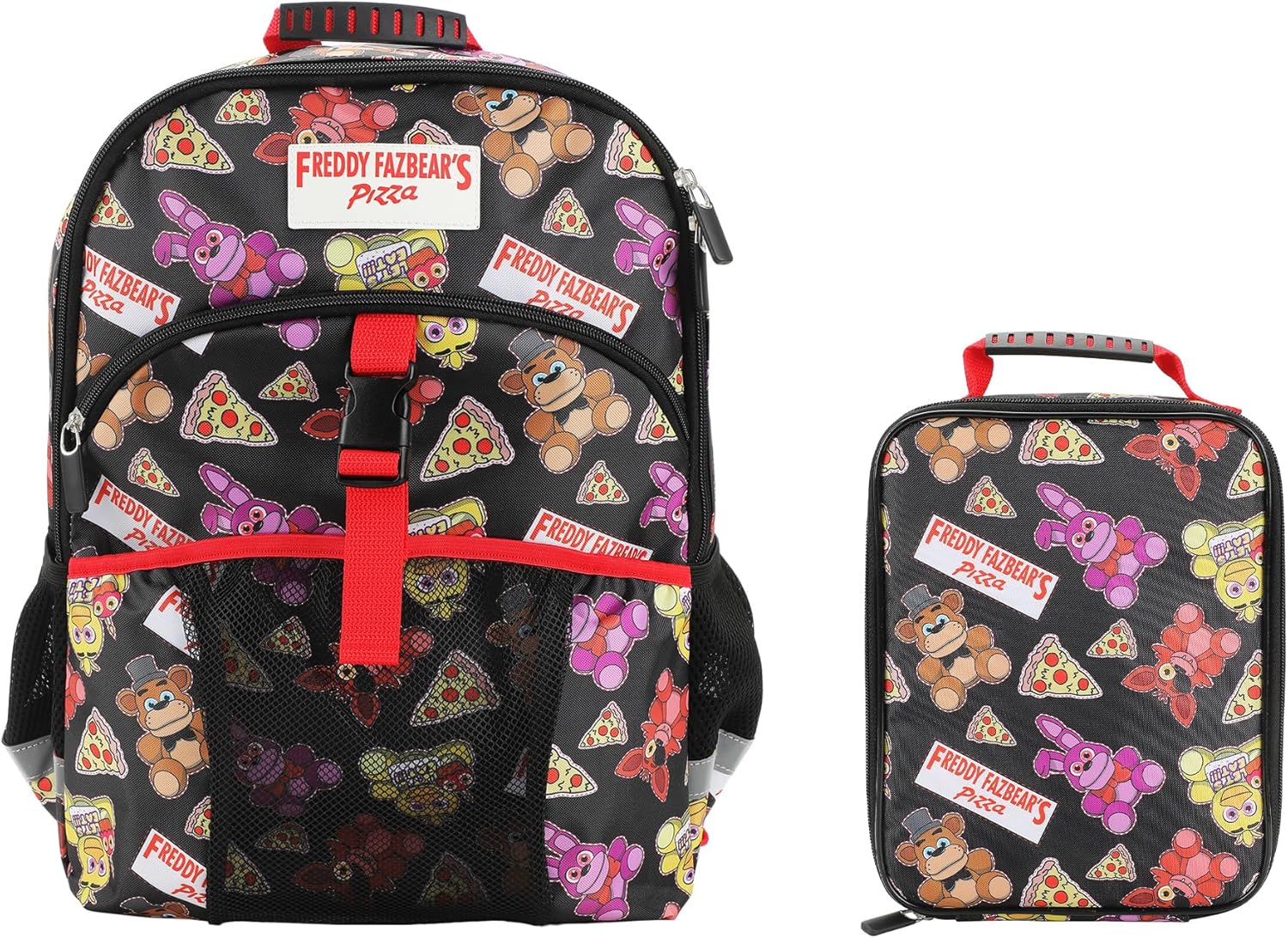 Five Nights at Freddy's 2-Piece 16" Youth Premium Backpack & Lunch Kit Set For School Boys And Girls