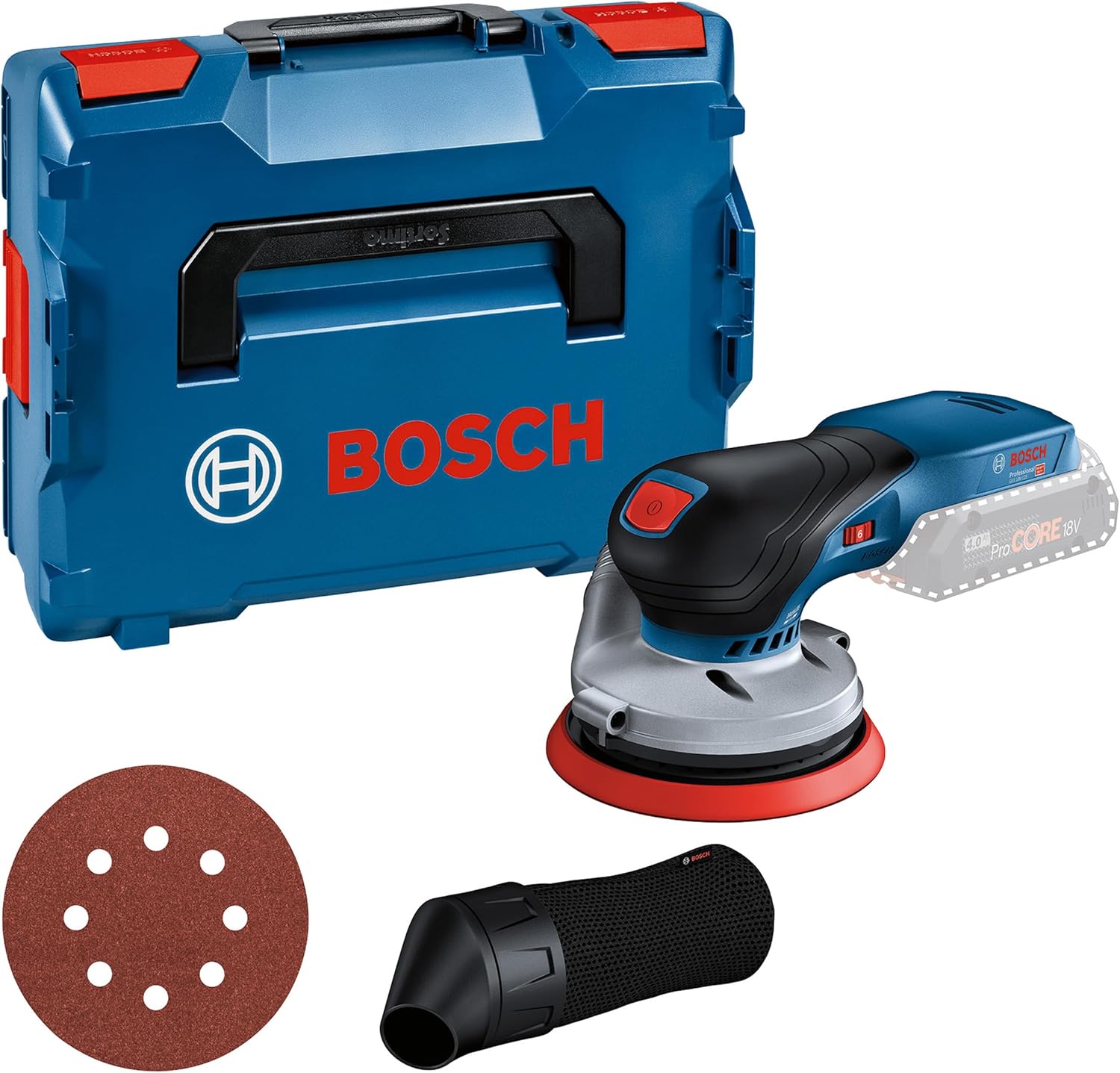 Bosch Professional 18V System Cordless Random Orbit Sander GEX 18V-125 (incl. sanding disc (125 mm), 1x sanding paper, dust bag, without battery/charger, L-BOXX 136)