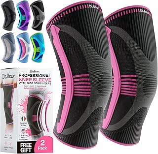 DR. BRACE ELITE Knee Brace with Size Stabilizer {2 Pack} Knee Brace for Women & Men, Workout, Sports, Daily Knee Compression Sleeve for Maximum Knee Pain Support & Fast Recovery - Check Size Guide Video (Orion's, Small)