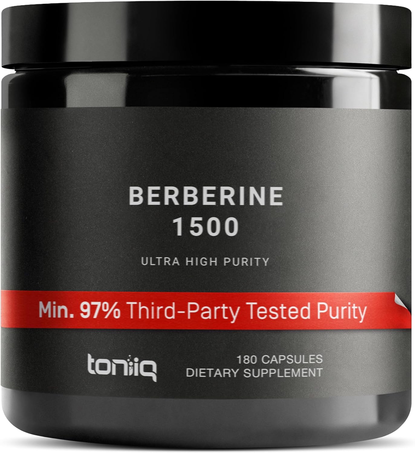 Toniiq Ultra High Strength Berberine 1500mg from The Himalayas Berberine Supplement - 97% Highly Purified and Bioavailable -Wild Harvested-Concentrated Formula HCL -3 Caps Serving-180 Veggie Caps