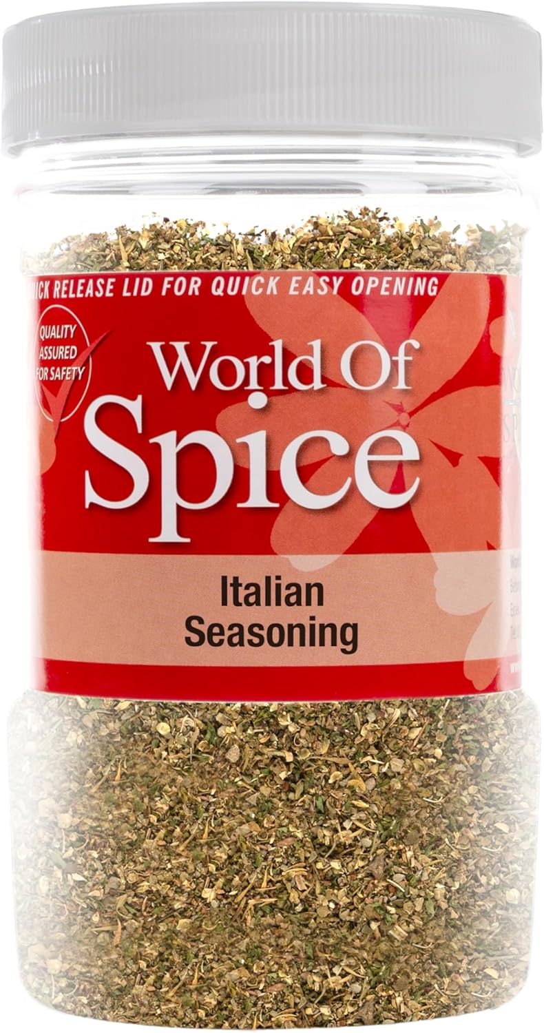 World of Spice Italian Seasoning Mixed Herbs 130g Catering Size Jar – Premium 100% Natural Dried Italian Herbs Seasoning for Cooking - Home Cooks, Professional Chefs & Commercial Kitchens