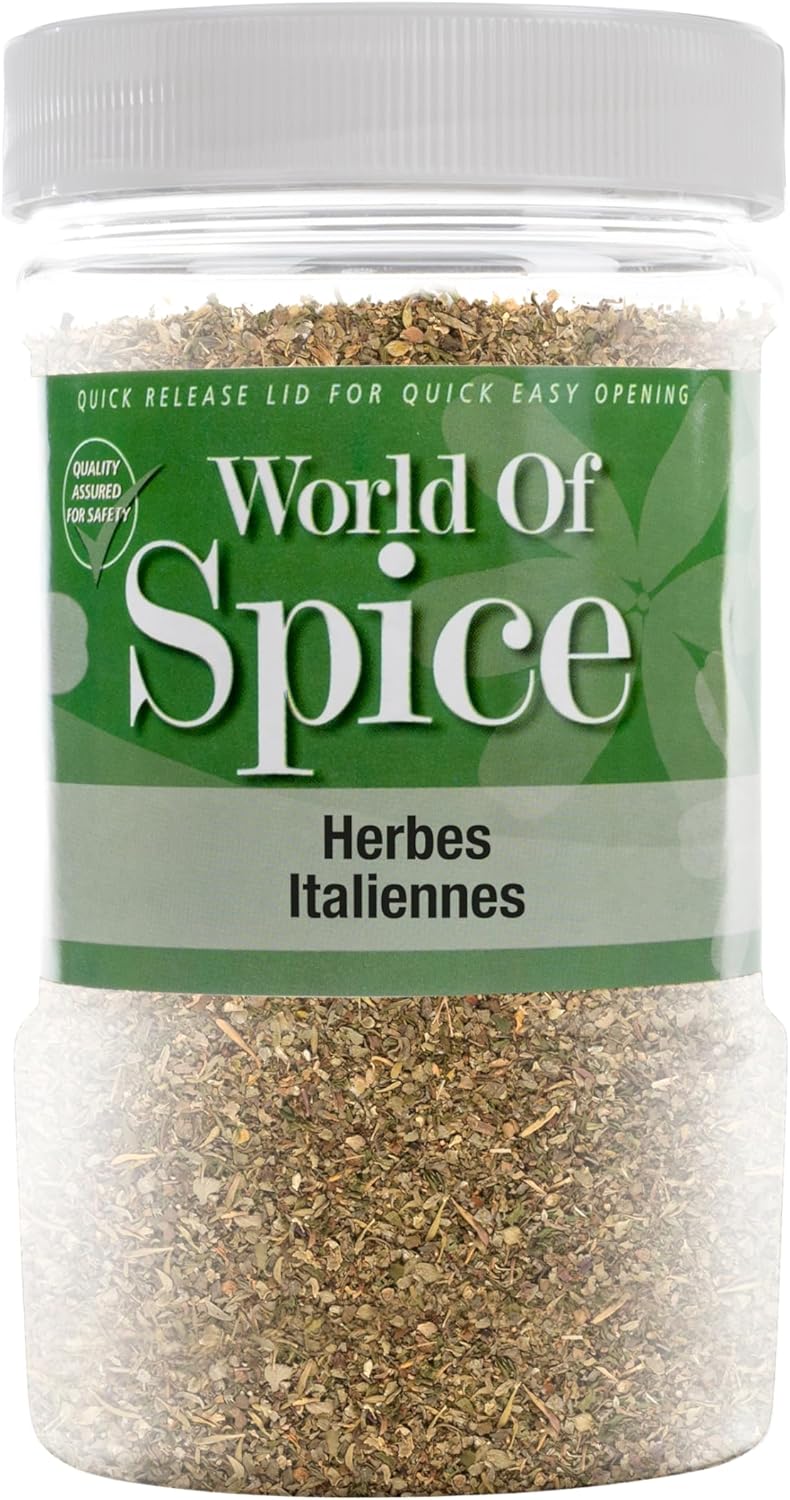 World of Spice Herbes Italiennes 130g Italian Herbs Seasoning Catering Size Jar – Premium Italian Mixed Herbs Dried Seasoning for Cooking - Home Cooks, Professional Chefs & Commercial Kitchens
