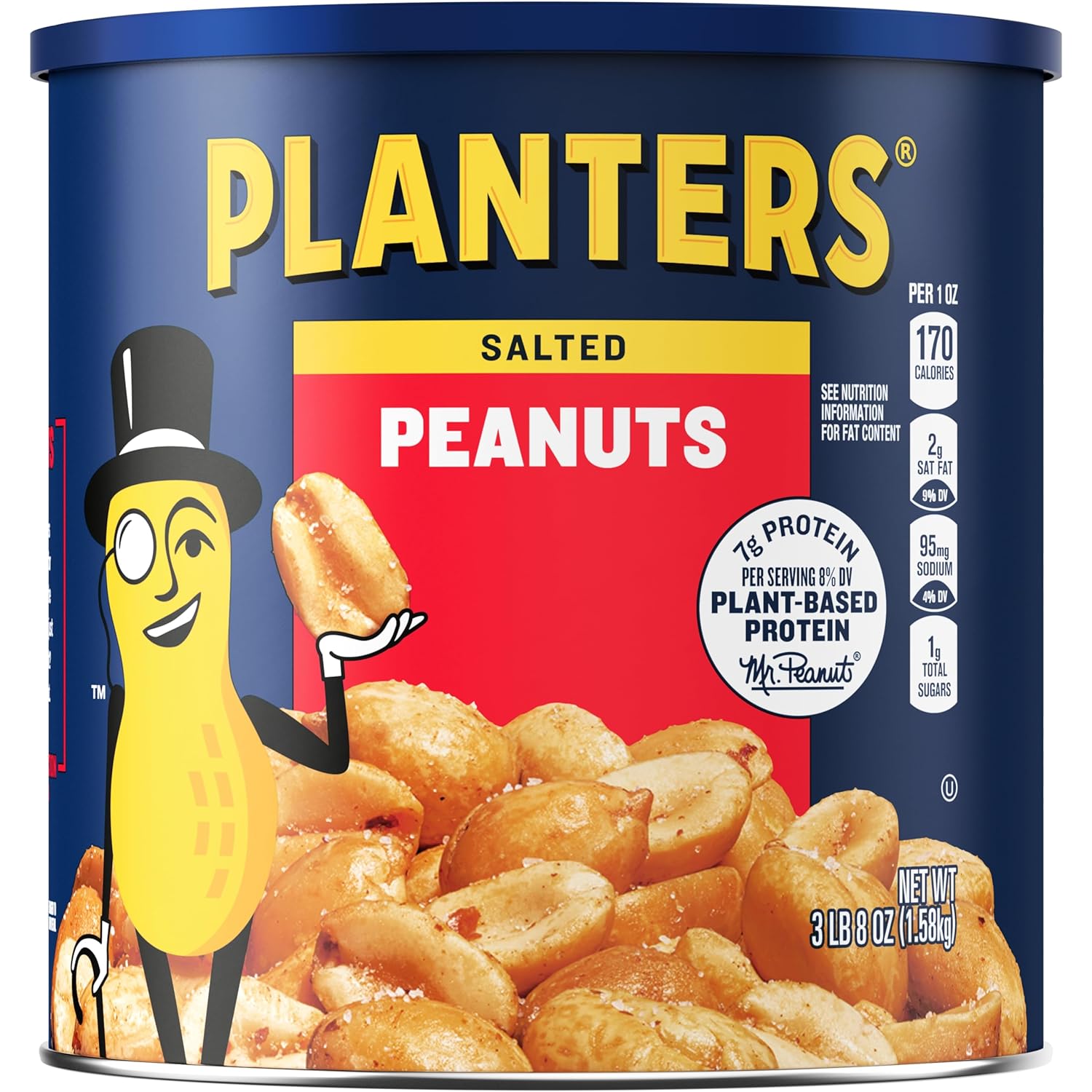 Planters Salted Peanuts (56 oz Canister)