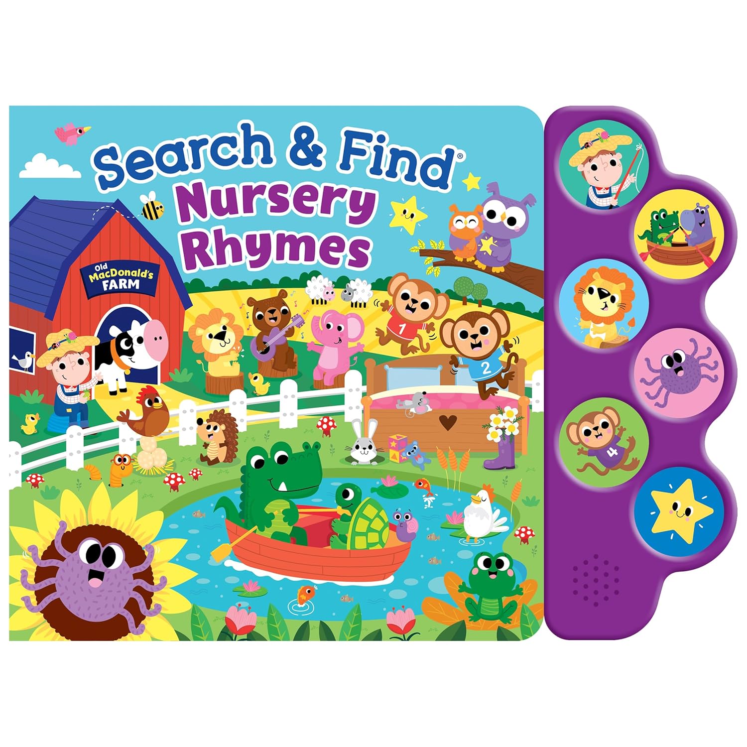 Search & Find Nursery Rhymes - Interactive Sound Book for Toddlers | 6 Songs & Hidden Picture Fun | Engaging Musical Board Book for Early Learning