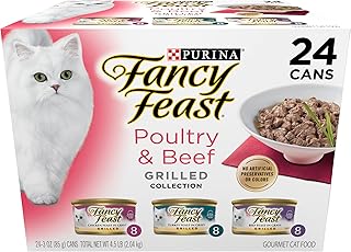 Purina Fancy Feast Grilled Wet Cat Food Poultry and Beef Collection Wet Cat Food Variety Pack - (Pack of 24) 3 oz. Cans