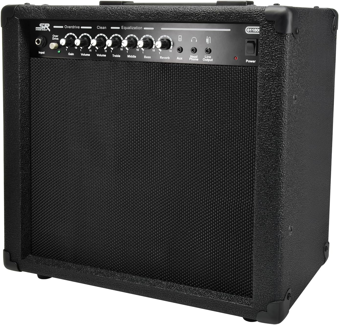 Monoprice 1x10 Guitar Combo Amplifier - Black, 40-Watt, Spring Reverb, 10-Inch 4-Ohm Speaker, High & Low Inputs, Headphone Output - Stage Right Series