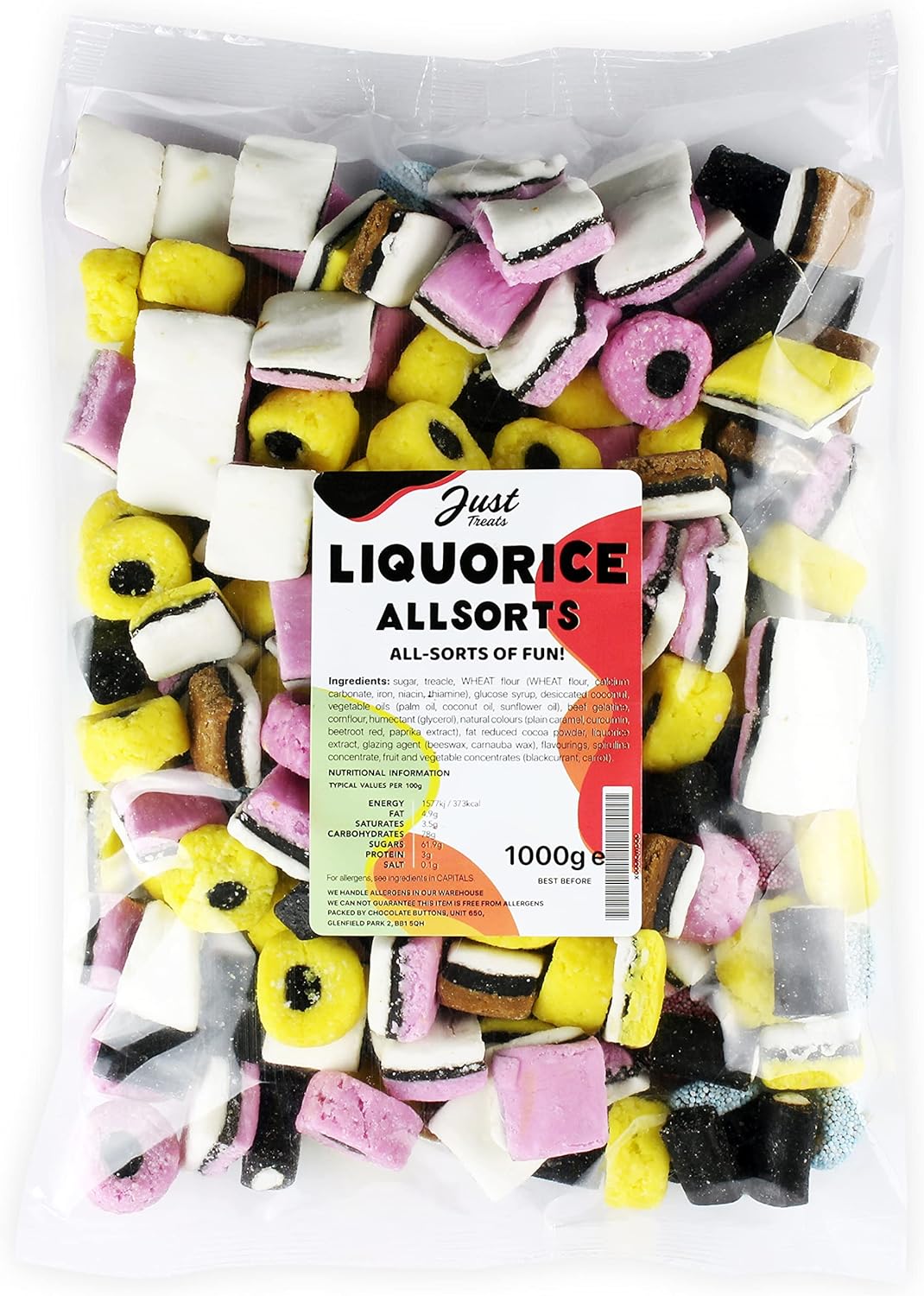 Just Treats Liquorice Allsorts (1 Kilo Party Bag)