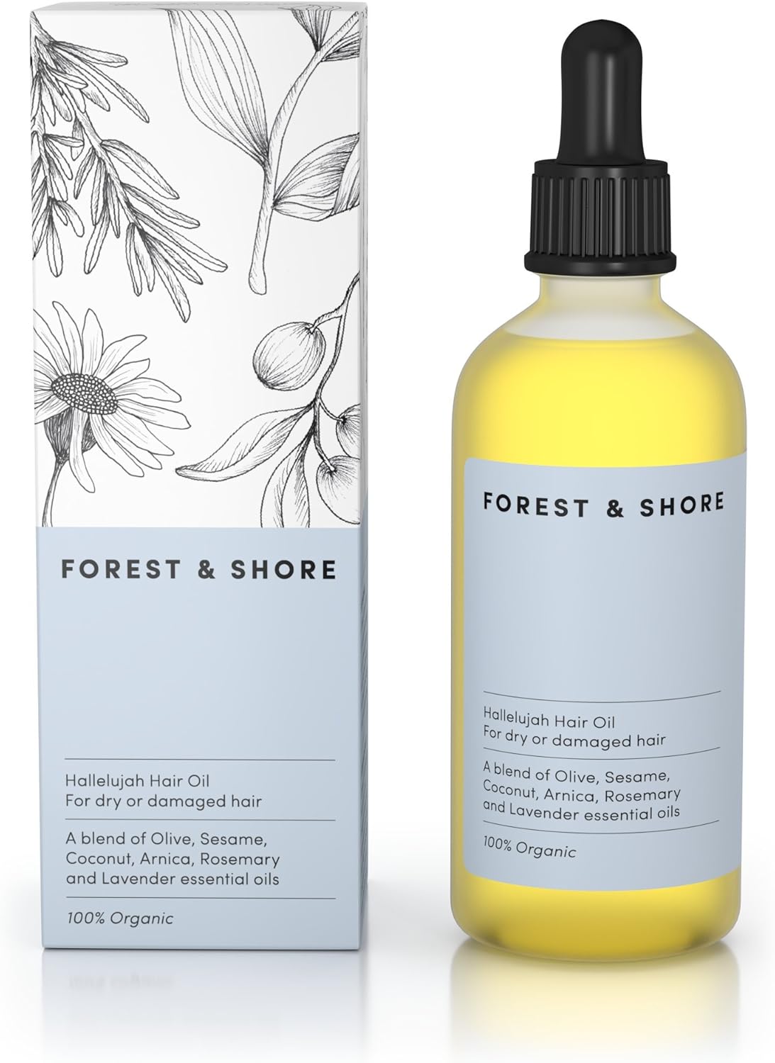 Hair Oil 100% Natural Certified Organic Hallelujah Hair Oil ® Treatment and Protection - Moisturising And Repairing For Dry Damaged Hair Promotes Healthy Hair Growth With Silky, Shiny, Smooth Results