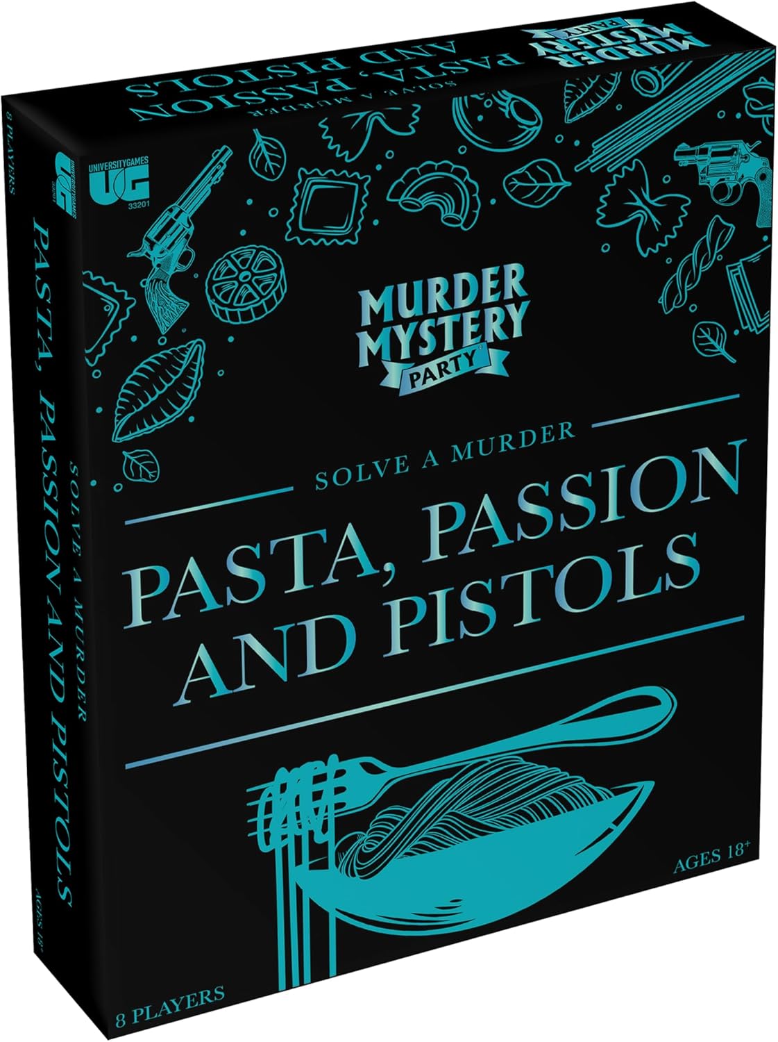 Murder Mystery Party, Pasta, Passion & Pistols - Host Your Own Italian Restaurant Murder Mystery Dinner for up to 8 Players, Solve the Case with Crime Scene Clues, 18 Years and Up