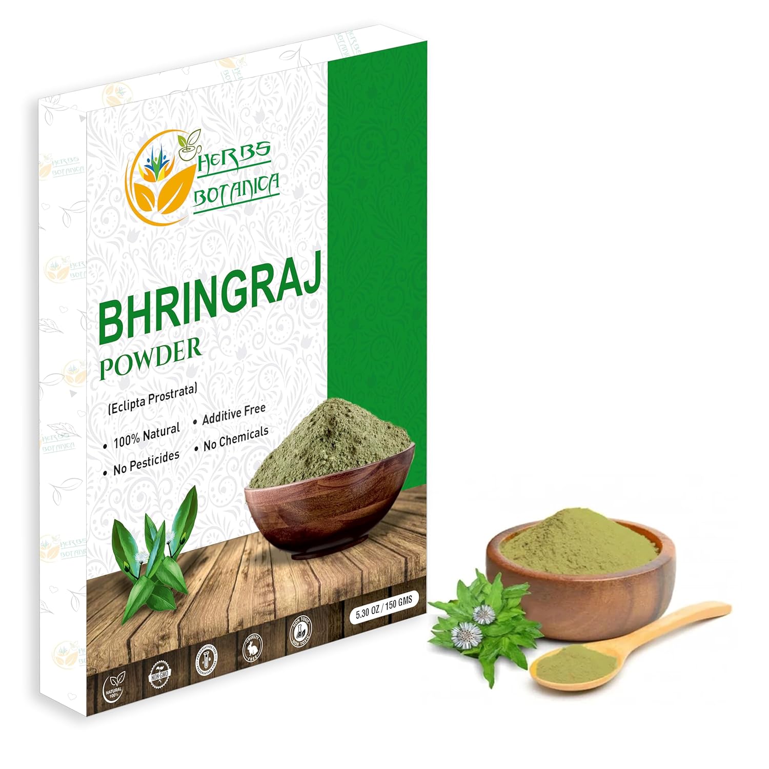 Bhringraj Powder Organic Eclipta Alba False Daisy Karisalankanni Bhringrajasava Powder Nourish Your Hair Naturally for Radiant Locks 5.3 oz / 150 gms