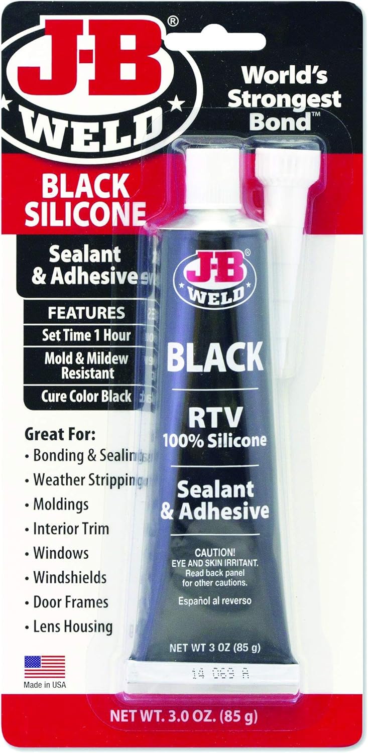 J-B Weld 31319 Black RTV Silicone Sealant and Adhesive - 3 oz.