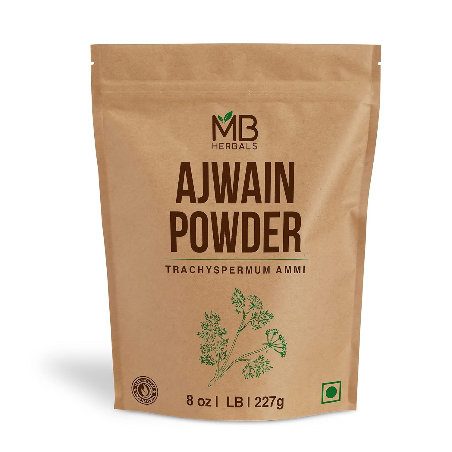MB Herbals Ajwain Powder 8 oz (227 Gram / 0.5 LB) | Ajowan Powder | Carom Seed Powder | Trachyspermum ammi | Gluten Free | Non GMO