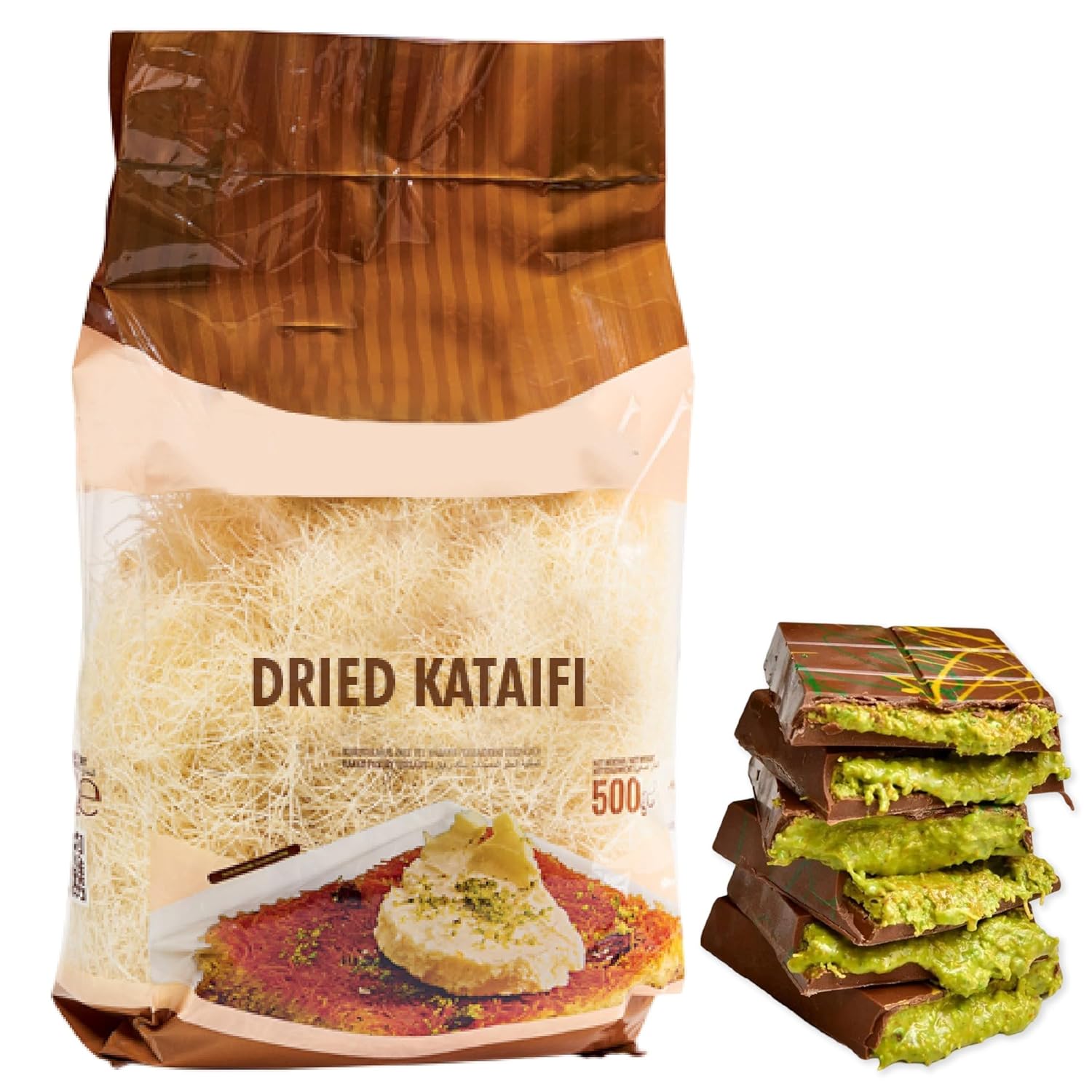 Hakan Kataifi Shredded Phyllo Dough, Kataifi Pastry, Kadayif for Dubai Chocolate Bar Pistachio, Knafeh, Kunafa Dough, Middle Eastern and Mediterranean Pastries, 500 g (1.1 lb.)