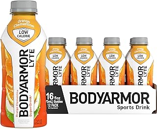 BODYARMOR LYTE Sports Drink Low-Calorie Sports Beverage, Orange Clementine - Orange Citrus, Flavors With Vitamins, Potassium-Packed Electrolytes, Perfect For Athletes, 16 Fl Oz (Pack of 12)