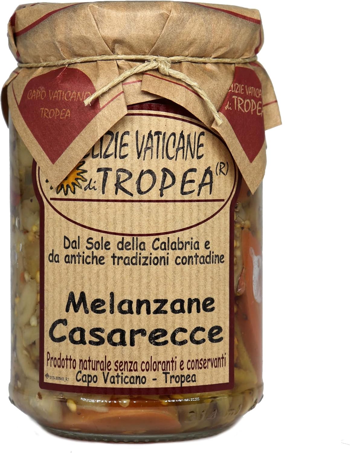 Aubergines in Oil 280g | Authentic Italian Food Gourmet | Artisanal Calabrian Delicacy | Mediterranean Recipe - Made in Italy by Delizie Vaticane di Tropea