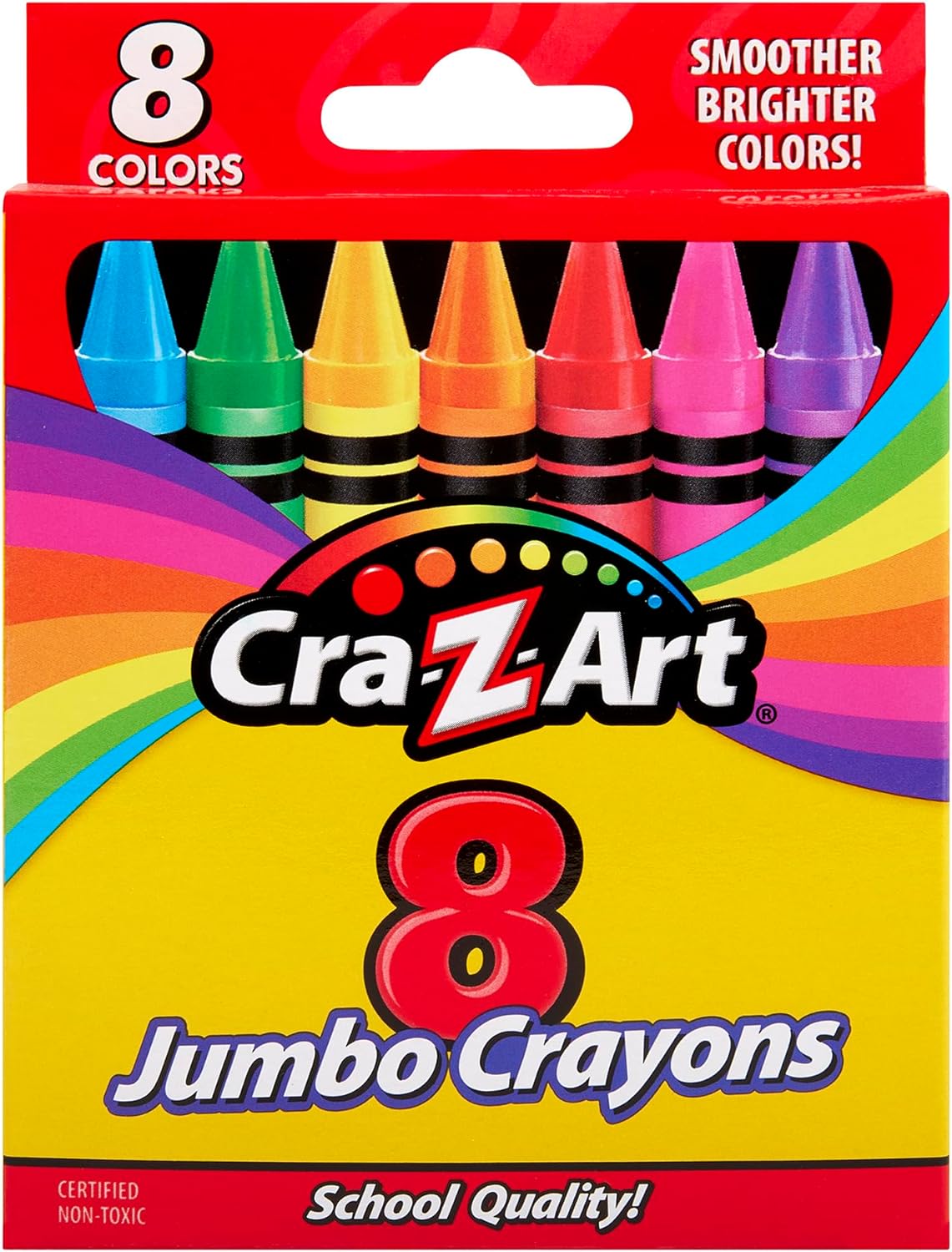 Cra-Z-Art 8ct Jumbo Crayons for Children, Back to School Essential for Ages 3 and Up
