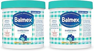 Balmex Complete Protection Baby Diaper Rash Cream with Zinc Oxide + Soothing Botanicals, 16 Oz, Pack of 2