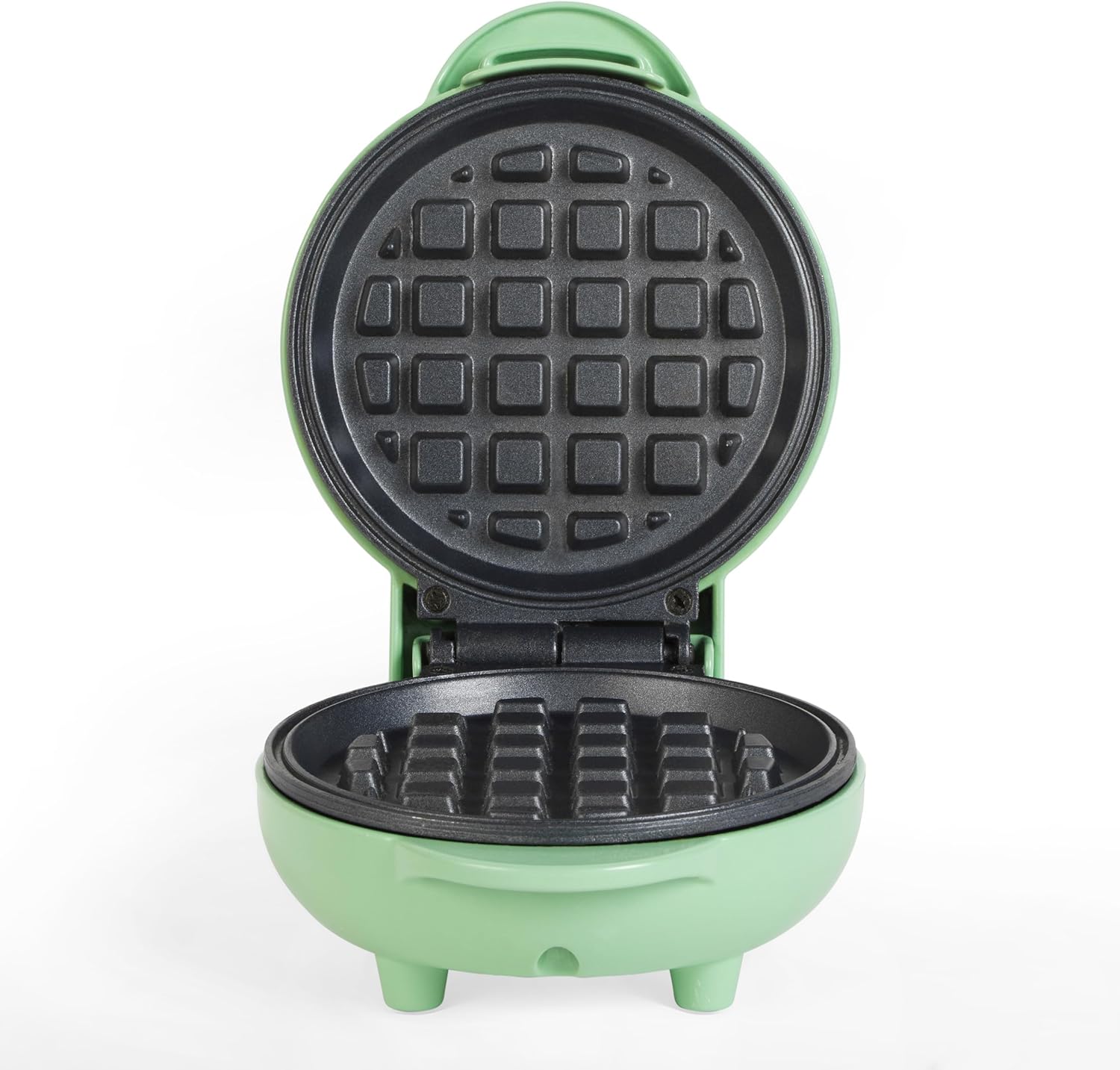 Giles & Posner EK4214GSGR Mini Waffle Maker – Non-Stick Waffle Iron Machine, For Belgian & American Style Waffles, Sweet/Savoury Snacks Desserts, Compact, 11.5 cm Round Cooking Plate, Pastel Green