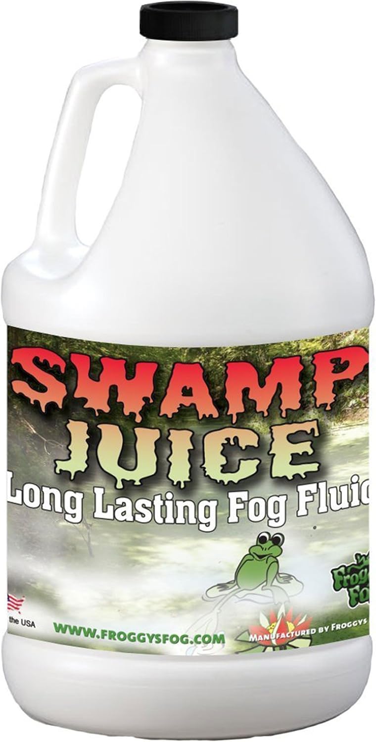 Froggy's Fog Swamp Juice Bottle, Ridiculously Long-Lasting Fog Fluid with 2-3 Hour Hang Time for Professional and Home Haunters, Theatrical Effects, and DJs, 1 Gallon