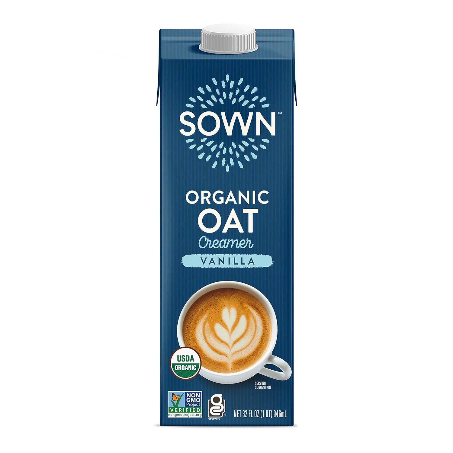 SOWN Organic Oat Creamer Vanilla - Barista Oat Milk Non Dairy Coffee Creamer - Plant Based, Dairy-Free, Vegan, Gluten-Free, Non-GMO, Shelf Stable - 32oz