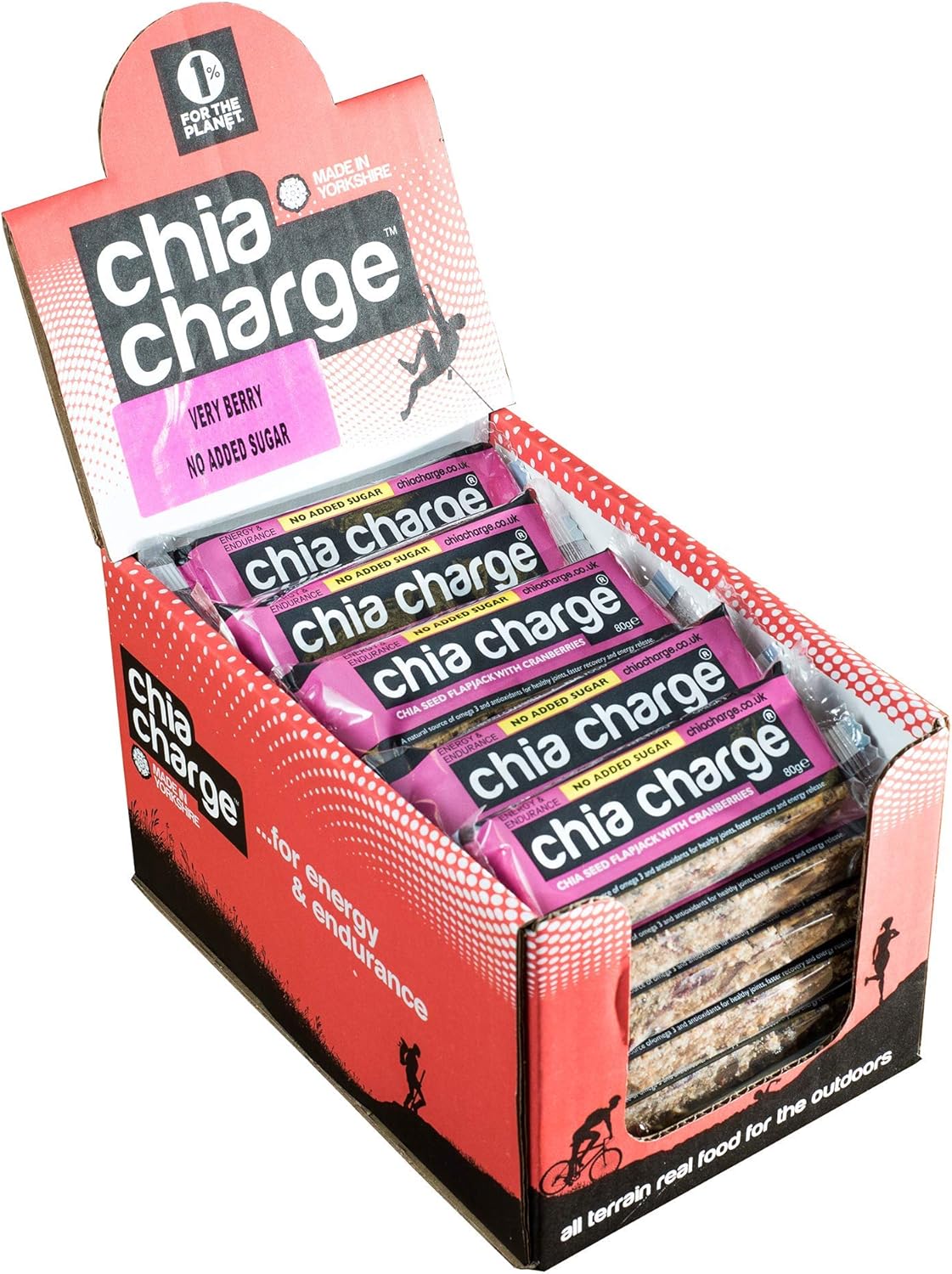 Mini and Big Flapjacks Pack - Chia Seeds - Energy Bar - Healthy Snack Bar - Running, Gym and Cycling Energy - Nut Free - Lunchbox Snack (Berry)