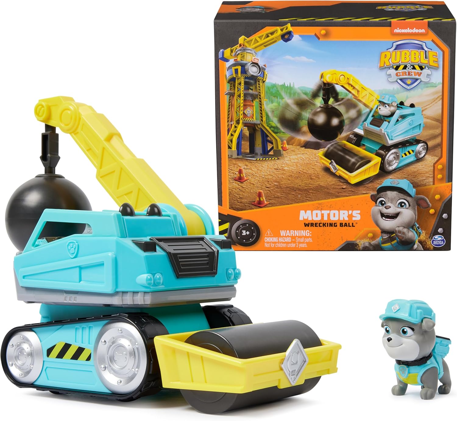Rubble & Crew, Motor’s Wrecking Ball Toy Truck with Action Figure and Movable Construction Toys, Kids Toys for Ages 3 and Up
