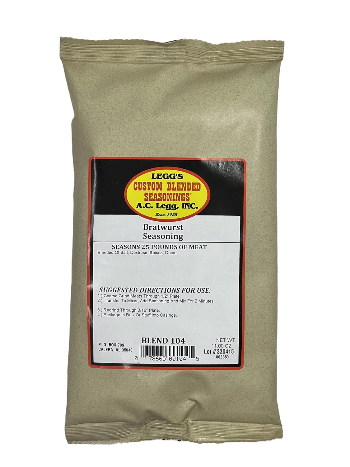 A.C. Legg Bratwurst Seasoning