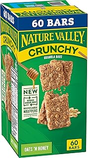 Nature Valley Crunchy Oats 'n Honey Granola Bars, 60 Bars, 44.7 OZ (30 Pouches)